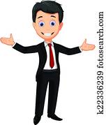 business man cartoon presenting