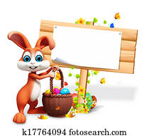 Easter bunny with sign Easter bunny with sign