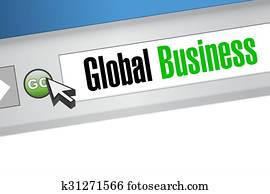globales geschäft, online, browser, zeichen, begriff