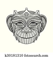 Monkey coloring book Monkey coloring book