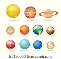 Planets and sun 