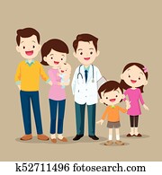 جذاب, اسرة, ب, إمرأة, أيضا, حامل دكتوراه