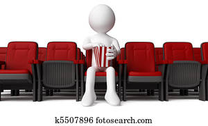 3D human at cinema 3D human at cinema