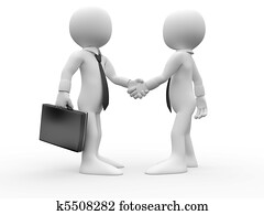 3D Human shaking their hands