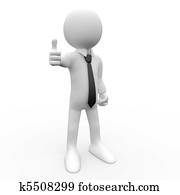 3d human with the thumb up 3d human with the thumb up