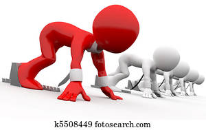 3d, humanos, raça, pronto, começar