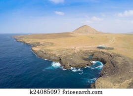 Aerial view of Buracona  in sal Island Cape Verde - Cabo Verde
