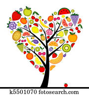 Energy fruit tree heart shape for your design Energy fruit tree heart shape for your design