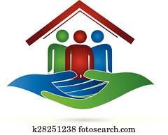 House family protection hands logo