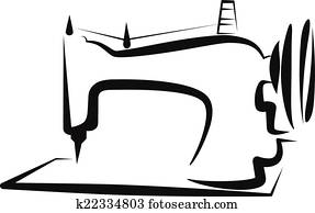 Simple illustration with a sewing-machine Simple illustration with a sewing-machine