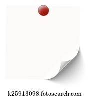 white sticky note with pin needle white sticky note with pin needle