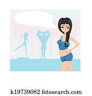 woman in the gym unhappy with her figure