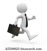 איש רץ, עם, a, מזוודת יד