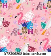 pretty pink flamingo clipart