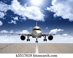 Airplane in the runway Airplane in the runway