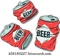 Beer Cans on White Beer Cans on White