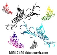 Butterflies with a flower pattern Butterflies with a flower pattern