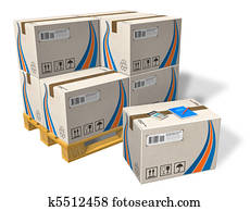 Cardboard boxes on pallet