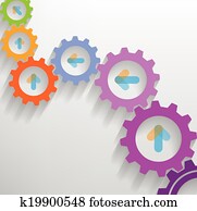 Color Gears Infographics Number Options Banner Color Gears Infographics Number Options Banner