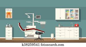 Illustration of a dentist room Illustration of a dentist room