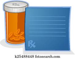 medicamento prescrito, garrafa pílula