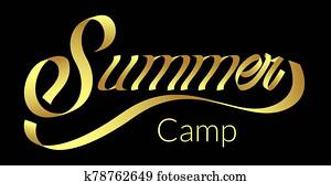 Summer Camp lettering phrase illustration Summer Camp lettering phrase illustration