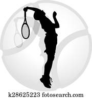 Tennis Server Silhouette Tennis Server Silhouette