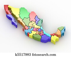 Three-dimensional map of Mexico Three-dimensional map of Mexico