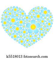 valentine, flores, corazón