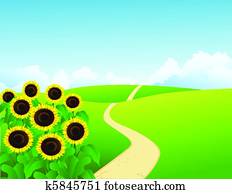 Sunflowers Clipart | k7872775 | Fotosearch