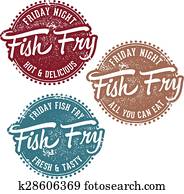Vintage Fish Fry Stamp Vintage Fish Fry Stamp