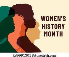 נשים, היסטוריה, month., נשים, day., פוסטר, עם, שונה, women., 8, צעד