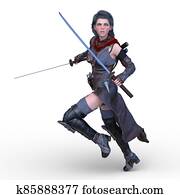 3d, השבה, של, לוחם, אישה