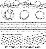 Barbed wire elements Barbed wire elements