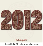 Image of the year 2012 with Mayan ruins isolated on a white background. Image of the year 2012 with Mayan ruins isolated on a white background.