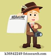 journalist with blank newspaper journalist with blank newspaper