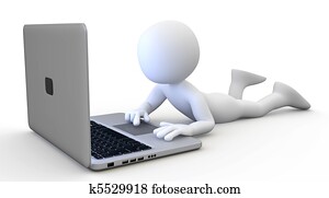 Man lying with a laptop Man lying with a laptop