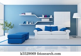 modern blue interior