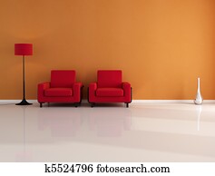 orange and red interior orange and red interior