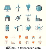 power, energy and electricity icons power, energy and electricity icons