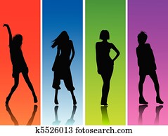 silhouette fashion girls