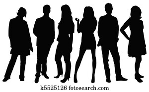 Silhouettes of business people Silhouettes of business people
