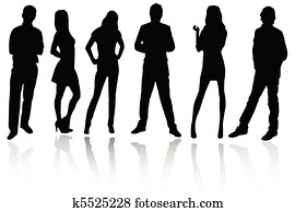 Silhouettes of business people Silhouettes of business people