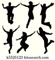 silueta, dança ruptura, -, menina, dança