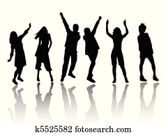 silueta, moda, meninas