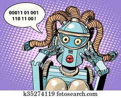 woman robot surprised woman robot surprised