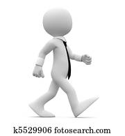 איש הולך, עם, התאם וקשור