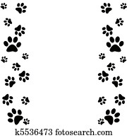 Animal paws border Animal paws border