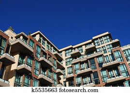 Detail of modern apartment building Detail of modern apartment building