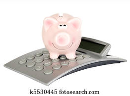 einsparung, schwein, gleichfalls, auf, taschenrechner